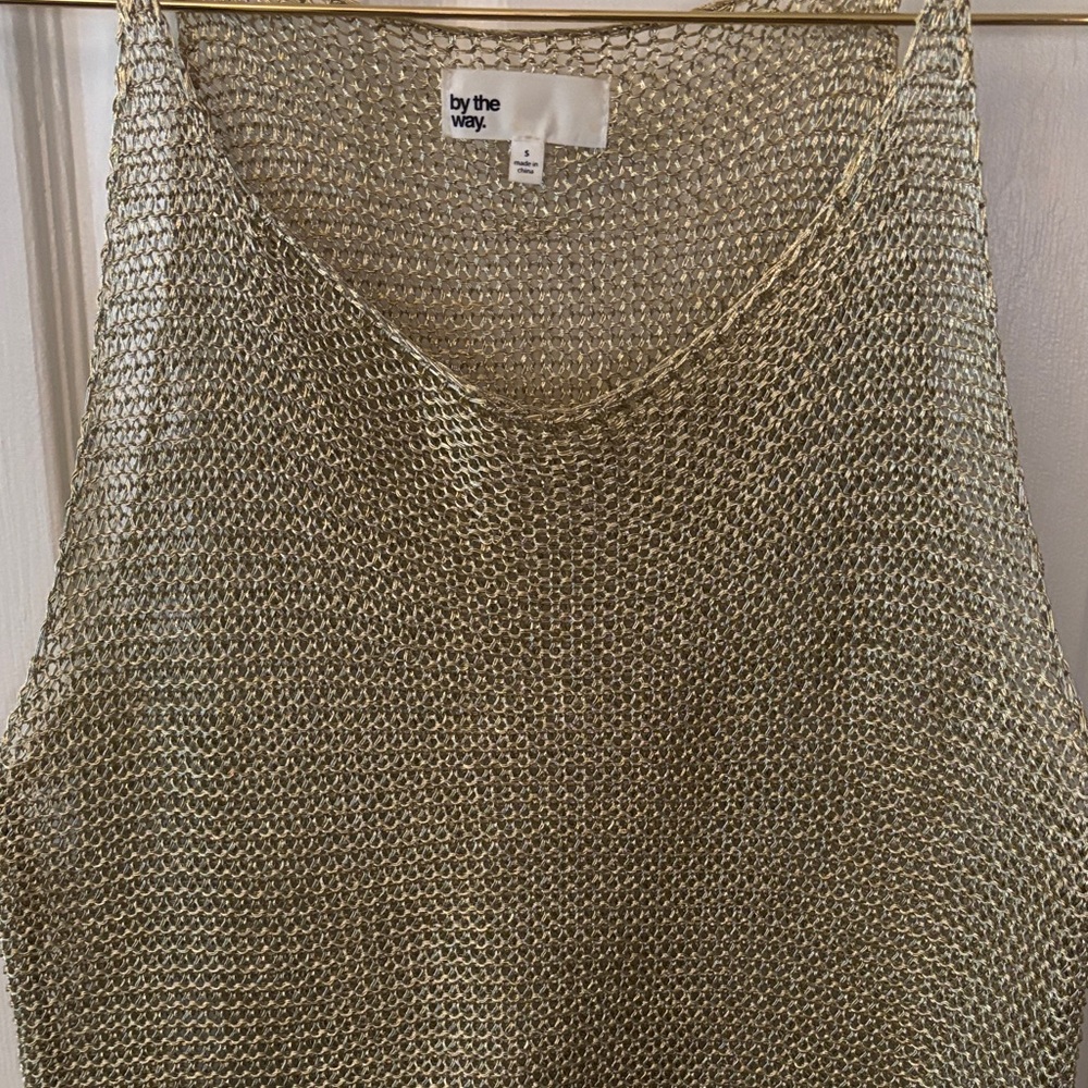 Revolve Metallic Gold Tank Top - Picture 4 of 5